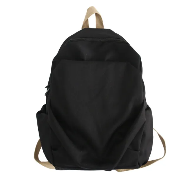 Korean Version Of Harajuku Ulzzang Simple Retro Backpack Canvas Black - Shop at LoveMi