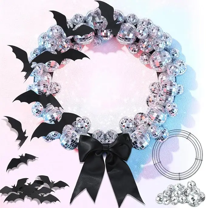 12 Inch Halloween DIY Disco Ball Wreath