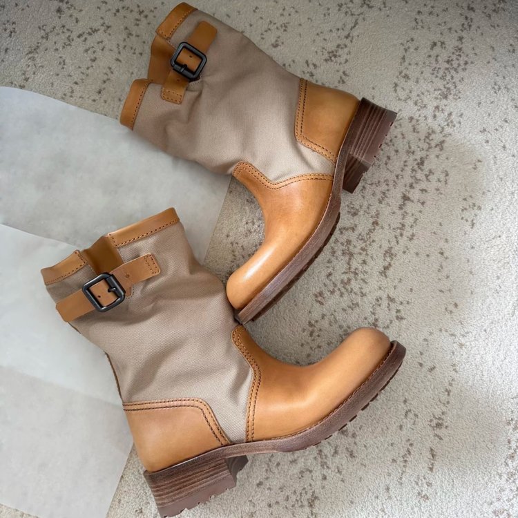 Faux Leather Mid-Heel Boots, picture 4 of 4