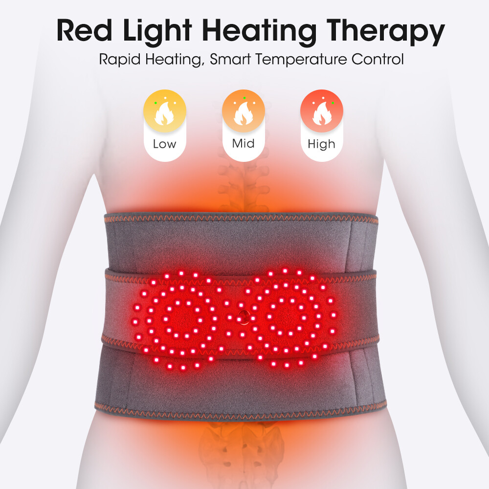 Electric Infrared Heated Waist Belt Vibration Massage For Lower Back Pain Relief — image 7