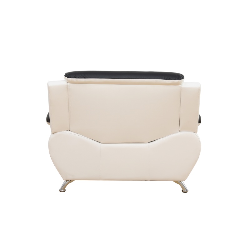 Pickup Only--Black & White Faux Leather 3-Piece Couch Living Room Sofa Set