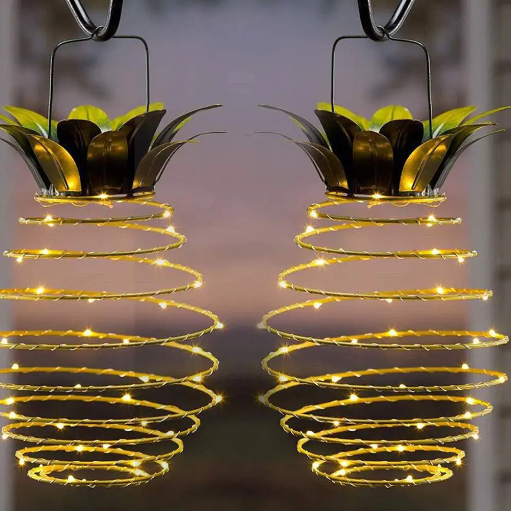 Outdoor Waterproof Garden Pineapple Solar Lights Path Hanging Fairy
