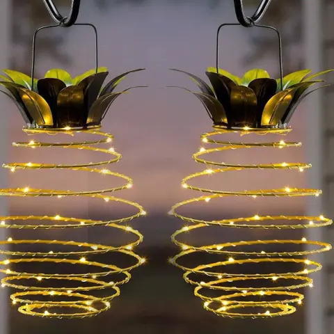 Outdoor Waterproof Garden Pineapple Solar Lights Path Hanging Fairy