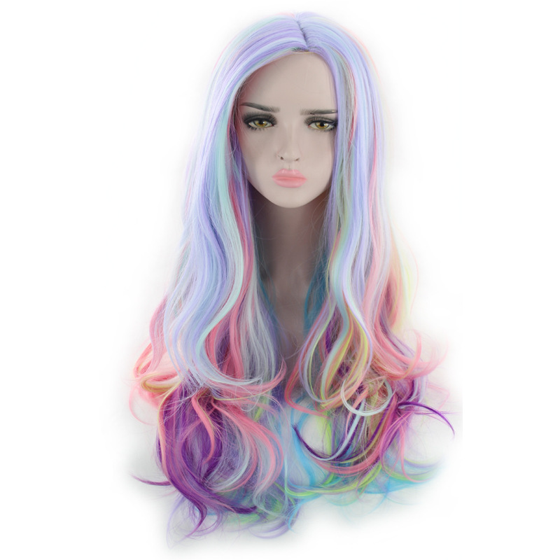 Colorful Gradual Long Curly Wig Colour - Shop at LoveMi