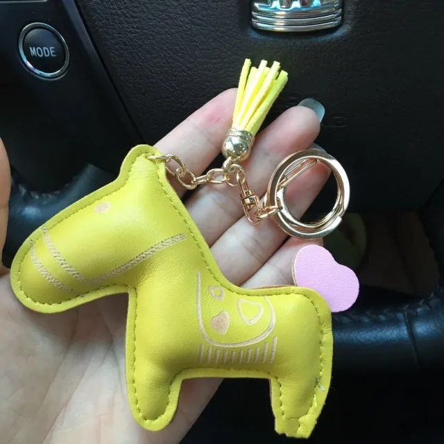 Leather Love Pendant Car Key Chain Yellow - Shop at LoveMi