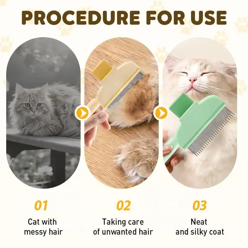 Cat And Dog Comb, Knot Remover, Hair Removal Tool, Pet Self-cleaning Comb, For Long Hair, Massage, Knot Removal, Hair Removal Exclusively