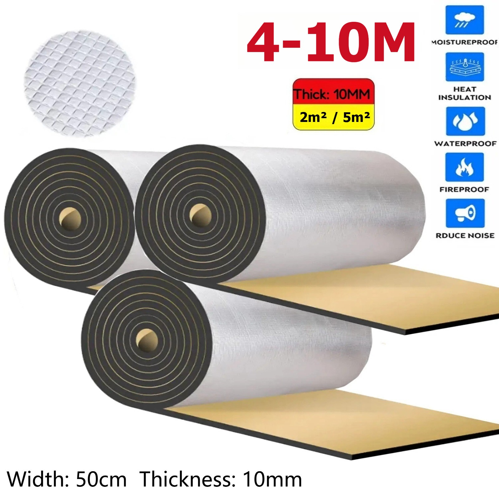 4M&10M Self-Adhesive Car Insulation Mat--Soundproofing, Thermal Insulation, Anti-Droning