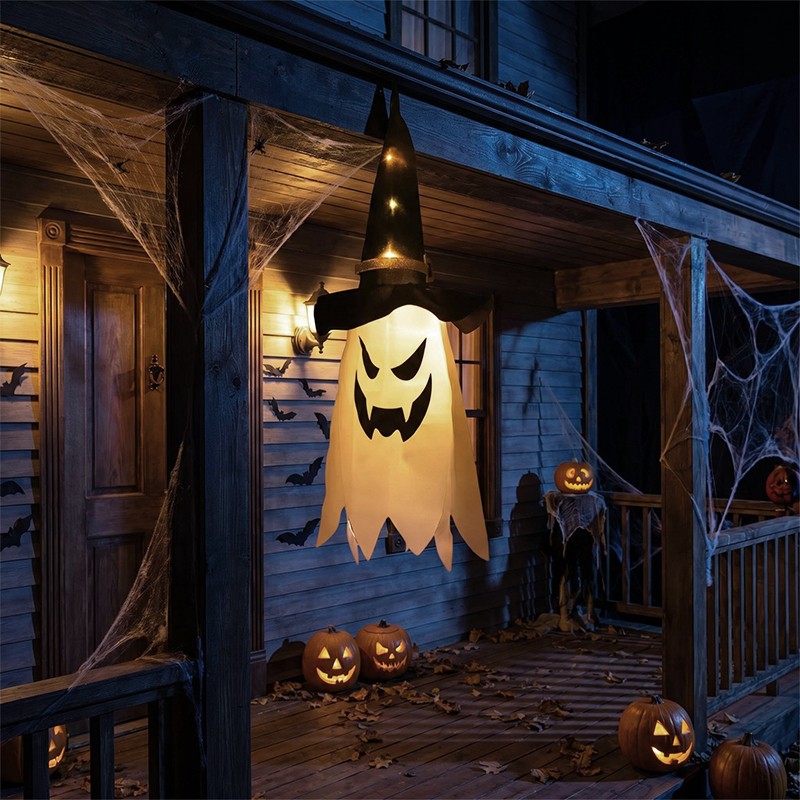 3 & 6x Halloween LED Ghost Witch Hat Light Outdoor Garden