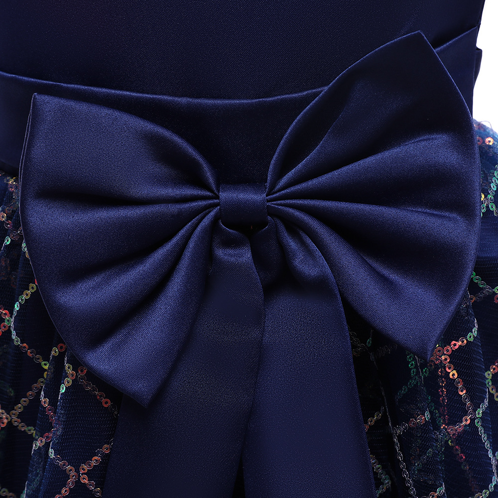 Long Skirt Bowknot Forged Children's Dress - Image 6