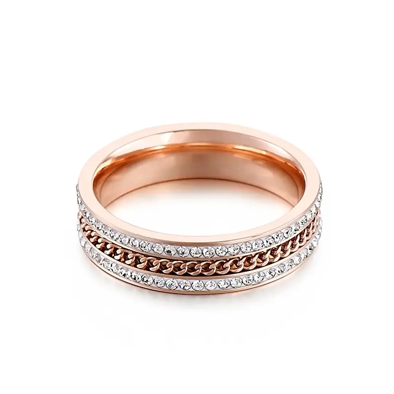 Jewelry New Cross-border Foreign Trade Titanium Steel Full Diamond
