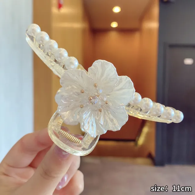 Large Frosted Texture, Simple Peach Heart Cross Wash Face And Head Hairpin Single Flower - Shop at LoveMi