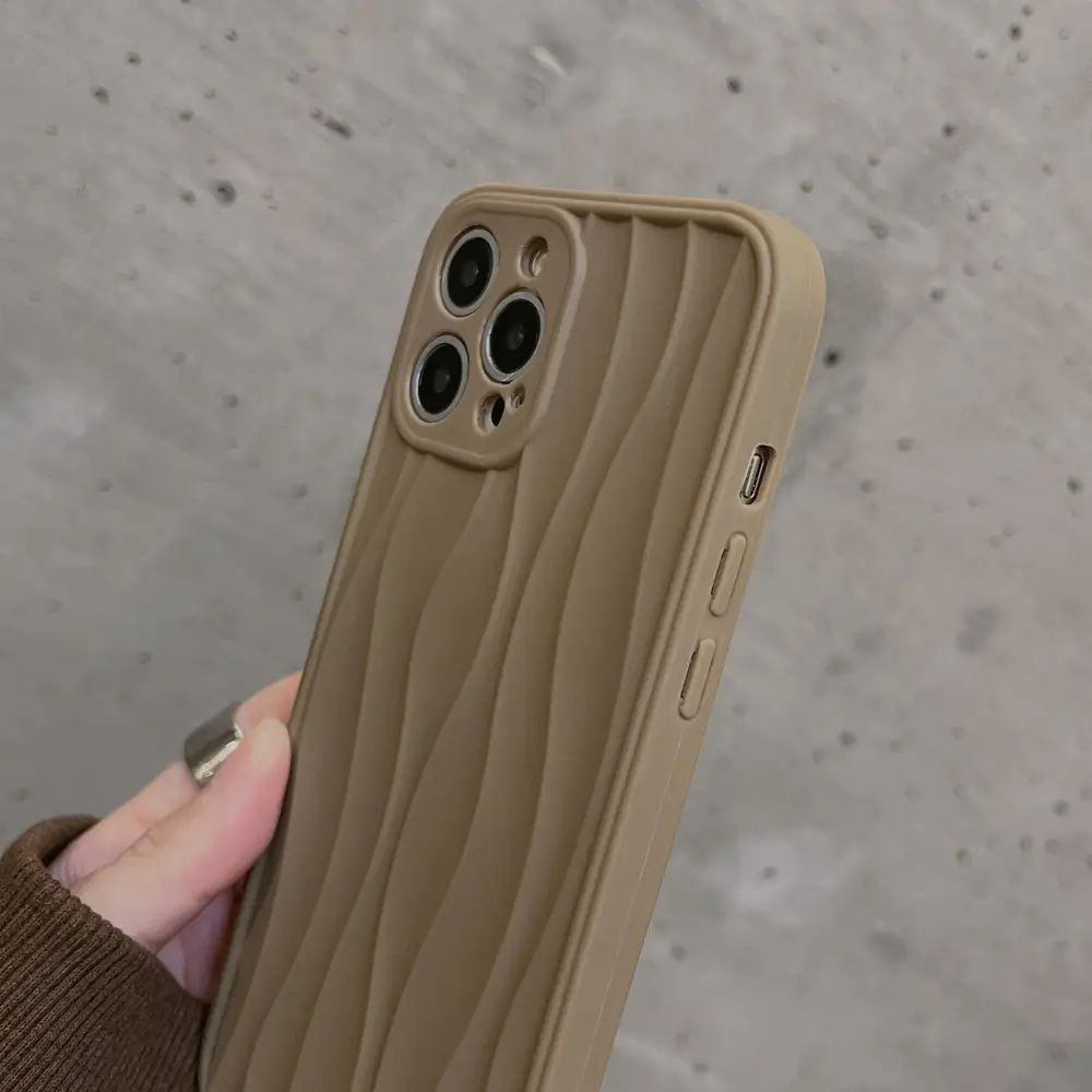 Milk Coffee Color Corrugated Mobile Phone Shell