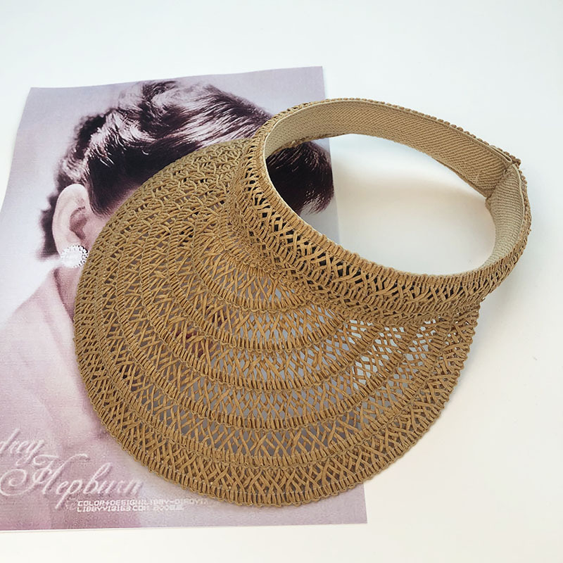 Lace Straw Hat Hollow Headband Hat Sunshade Khaki - Shop at LoveMi
