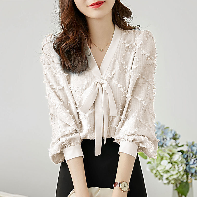 Title 5, Lantern Sleeve Chiffon Shirt Women