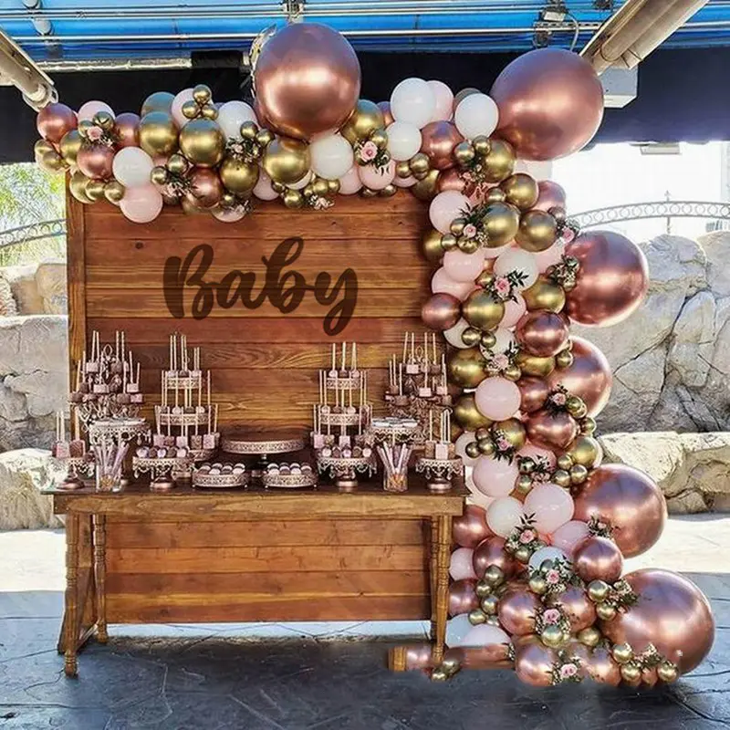 Party Decorations Metal Rose Gold Balloon Set