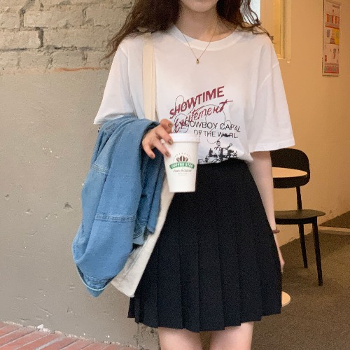 All-match Pleated High Waist A-line Skirt