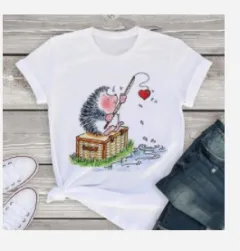 Short-sleeved Cartoon Animal Print Plus Size Blouse Cross-border - C1-3Xl - View 1