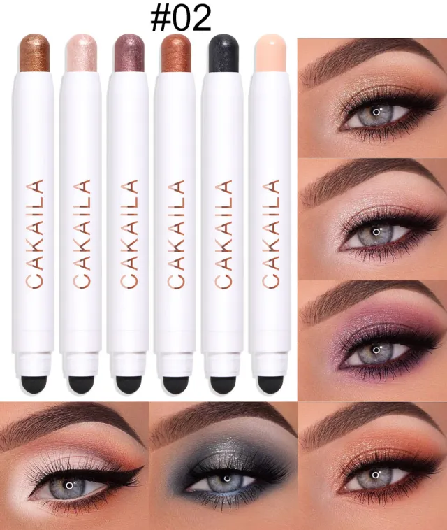 CAKAILA 6 Pack Matte Pearly Waterproof Eyeshadow Stick 02Color - Shop at LoveMi