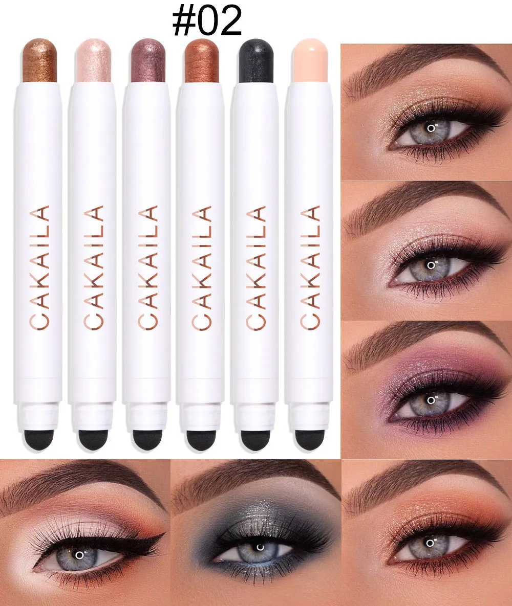 CAKAILA 6-Pack Matte Pearly Waterproof Eyeshadow Stick - 02Color