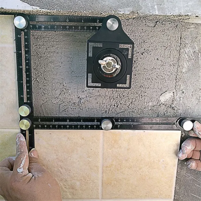 6-Fold Multi-Angle Measuring Ruler, Aluminum Template Tool for Tile, Flooring and Hole Layout - detail photo 4