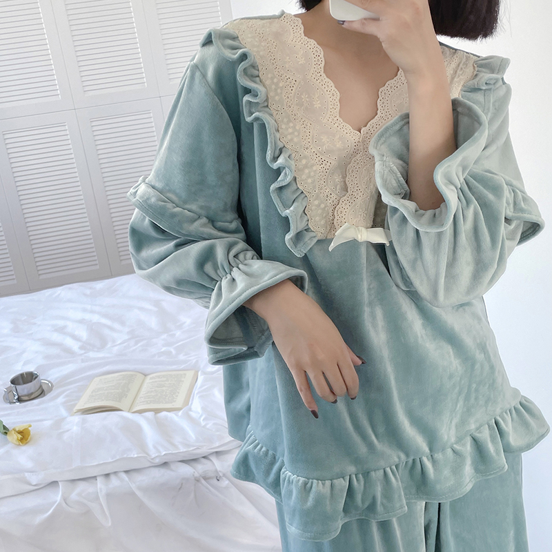 Sweet Lace Lace Girl Suit Korean Homewear