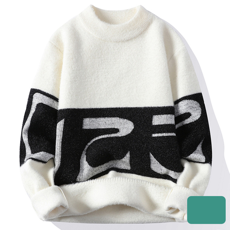 Men’s Fashion Embroidered Crew Neck Jumper – Warm Casual Knit Sweater for Autumn & Winter - Image 8