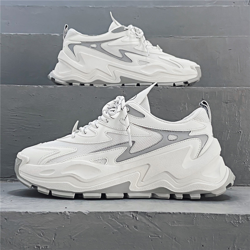 Thick-soled Daddy Shoes Sports Low-top Outdoor Solid Color Artificial Leather