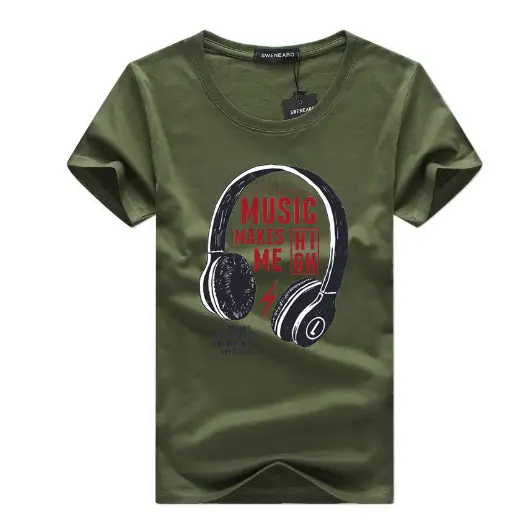 Fashion Men's Round Neck Letter Print Short Sleeve T-Shirt