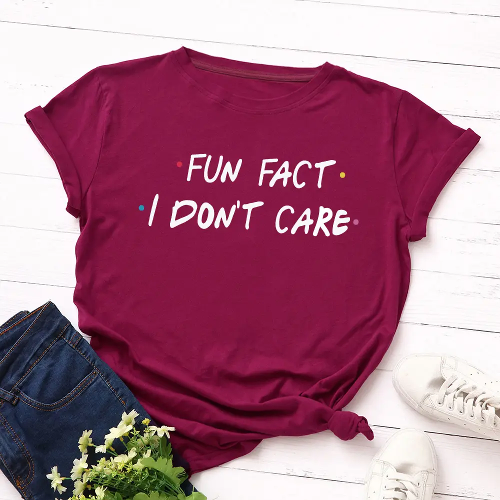 Women's Loose Round Neck Short Sleeve Cotton T-Shirt