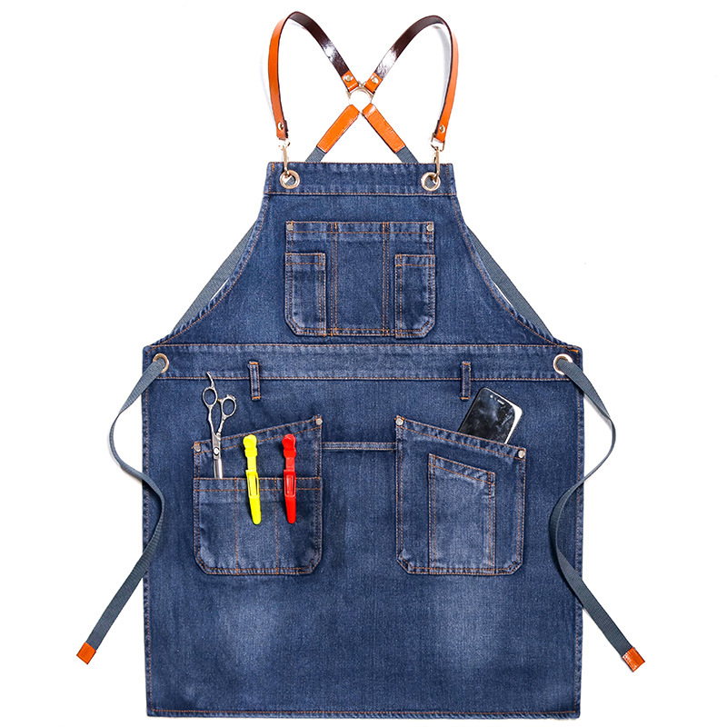 Title 8, Working Kitchen Waist Milk Tea Shop Denim Overalls