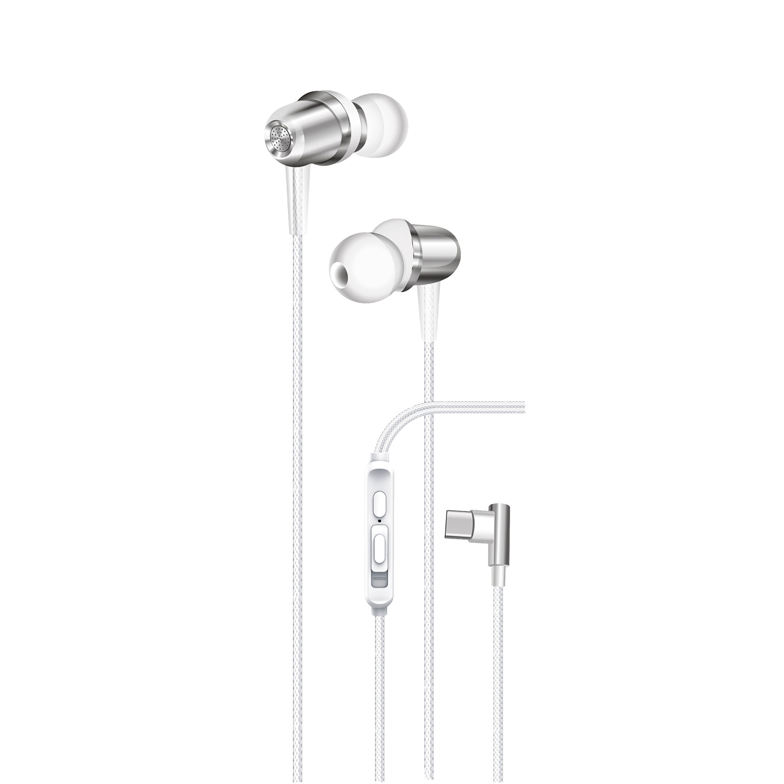 KP-243 New In-Ear USB-C Wired Earphones With In-Line Controls High Volume High Sound Quality Low Latency Music Gaming In Stock 2