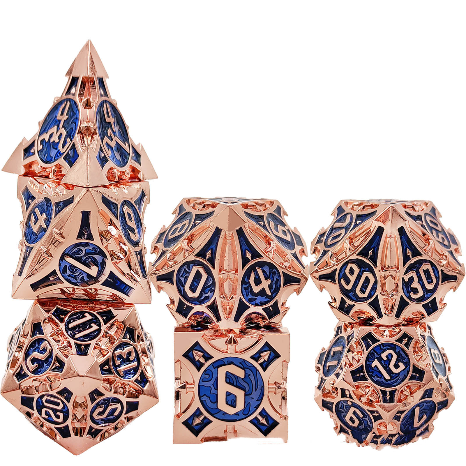 Metal Dice COC Running Group Multi-faceted Set (Red copper