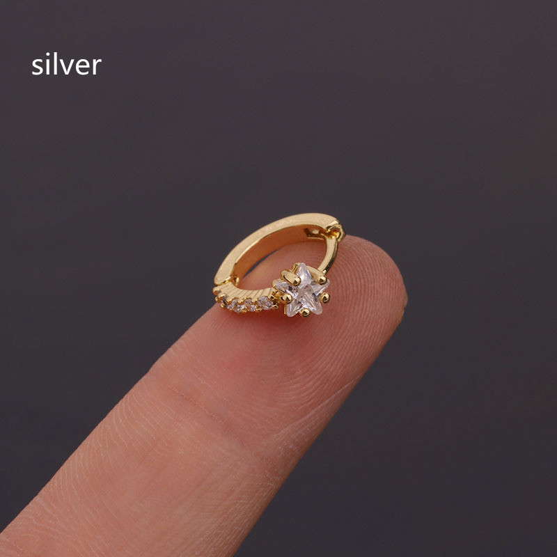 Personalized Fashion Earrings Mini Round Zircon Earrings Female European And American Ear Piercing Jewelry