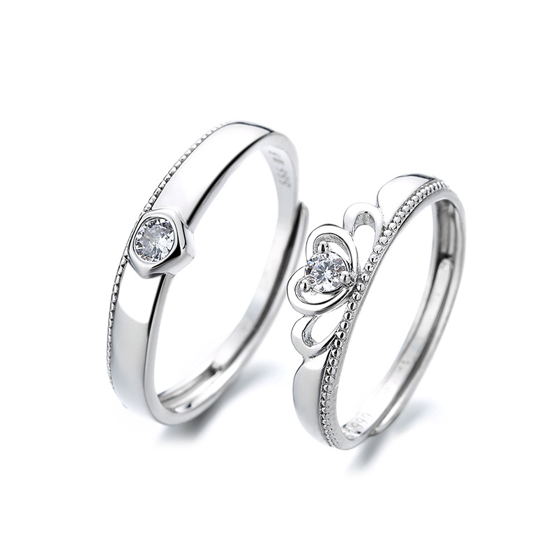 Sterling Silver Ring Fashion  999 Pure Silver Crown Ring