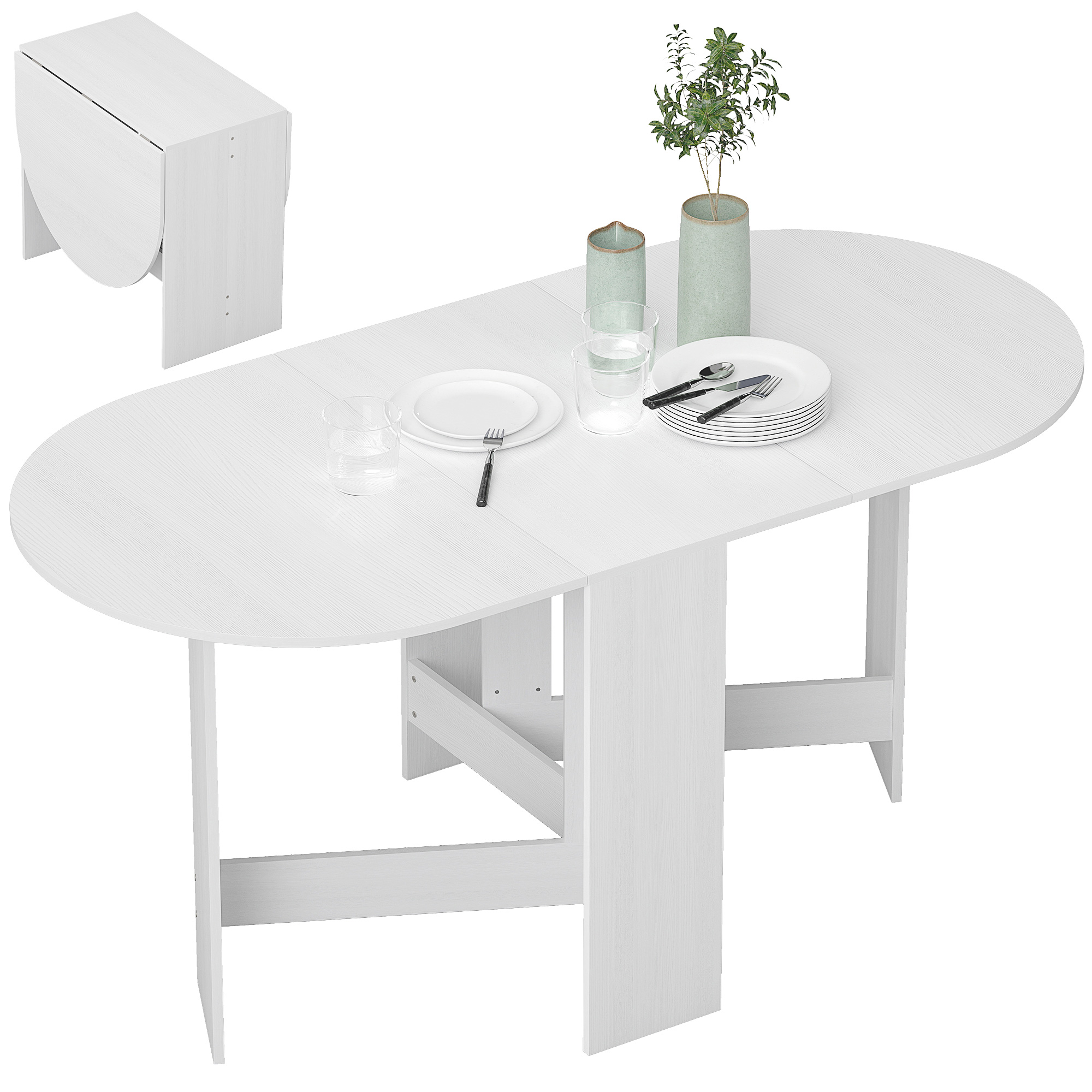 Folding Dining Table, Small-sized Folding Table, Oval