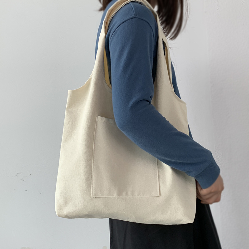 Solid Color Literary Travel Large-capacity Blank Ladies Hand-painted Cloth Bag