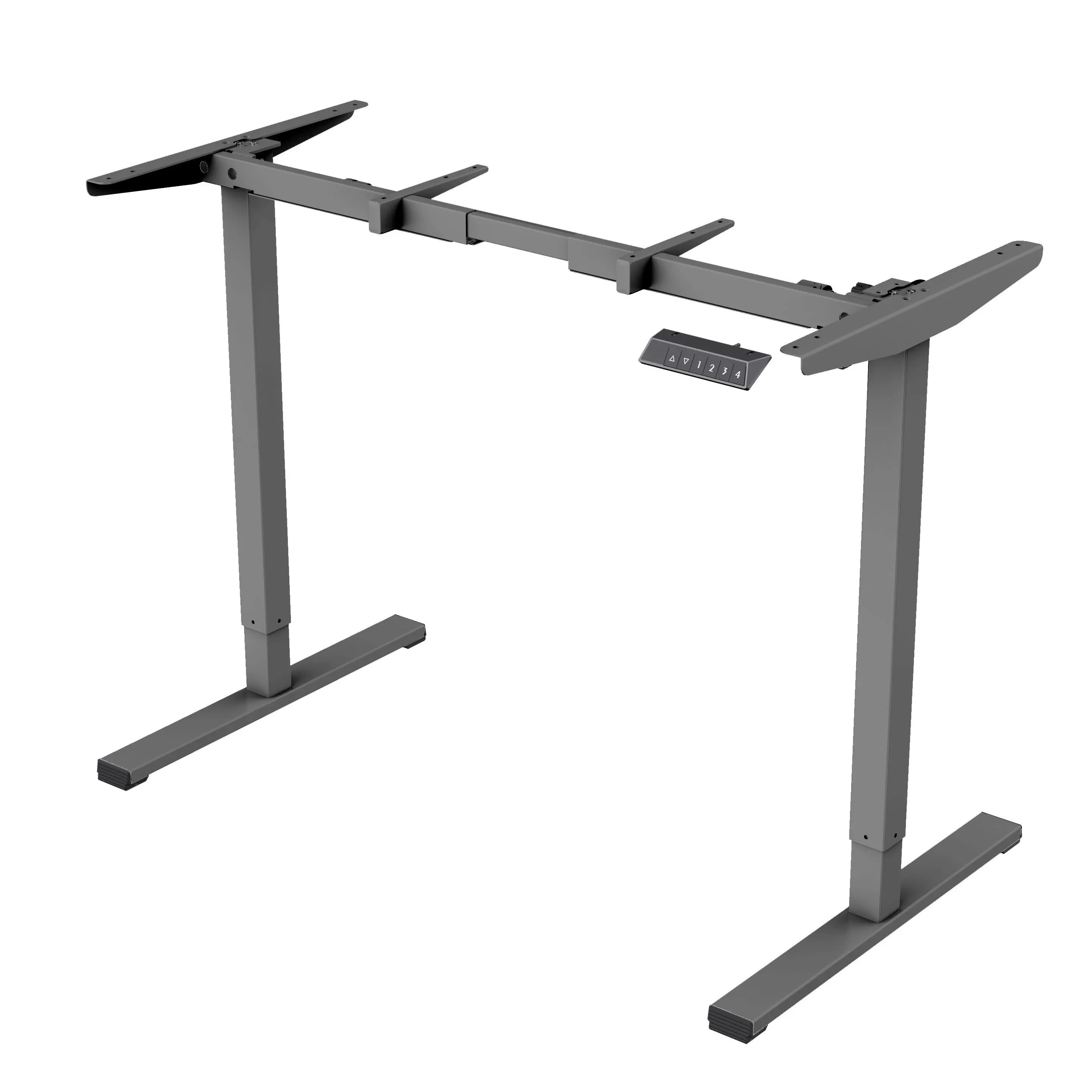 Electric Standing Desk Adjustable Height Desk Home Office Computer Workstation Sit Stand Up Desk,grey Frame - Maple Top_voghion.com
