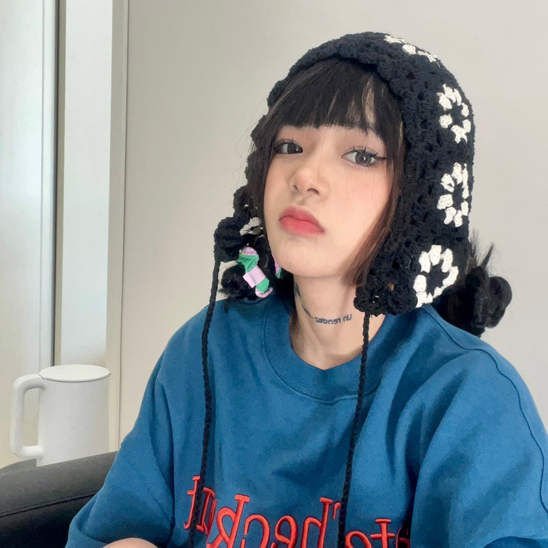 Cute Sweet Crochet Breathable Trend Contrast Hair Band Female