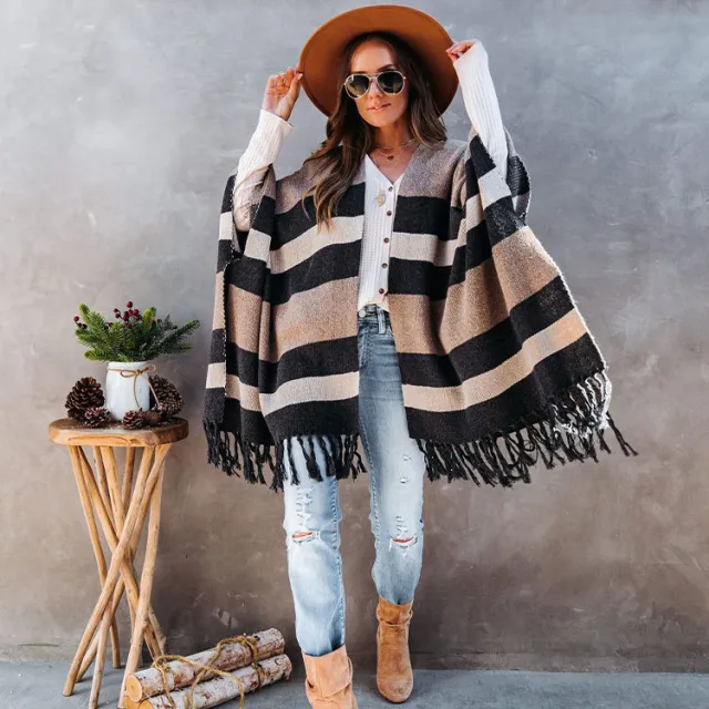 Autumn European And American Women's Plus Size Tassel Sweater Sweater Black - Shop at LoveMi