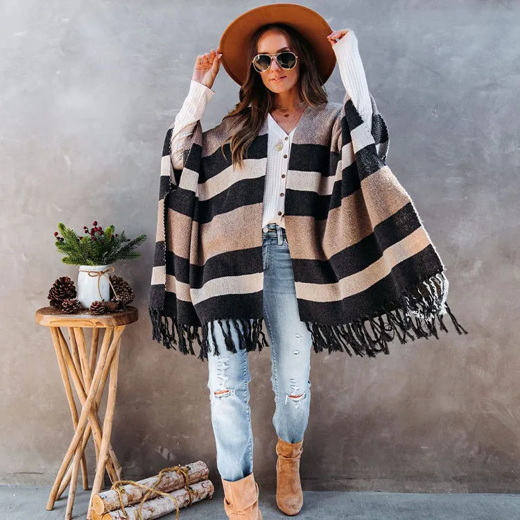 Autumn European And American Women's Plus Size Tassel Sweater Sweater - Black