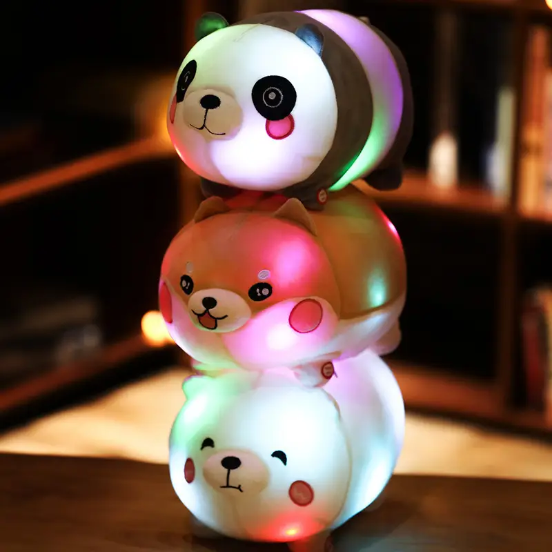 Luminous White Bear Pillow Colorful Soft Cute Waist