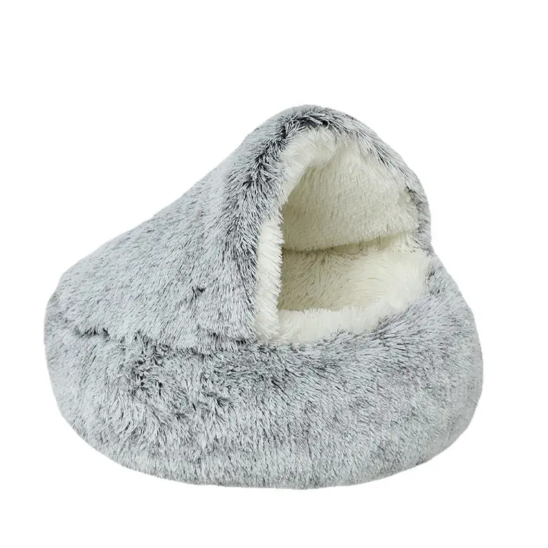 Long-haired Plush Warm Semi-enclosed Windproof Shell Cat