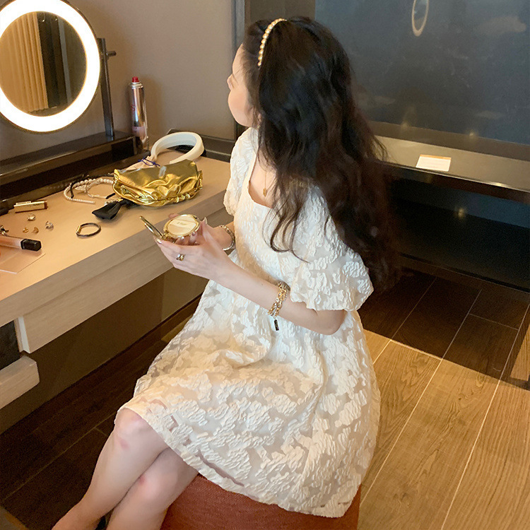 Puff Sleeve Dress Waist Slim Skirt Temperament Small Fragrance Suspender Skirt