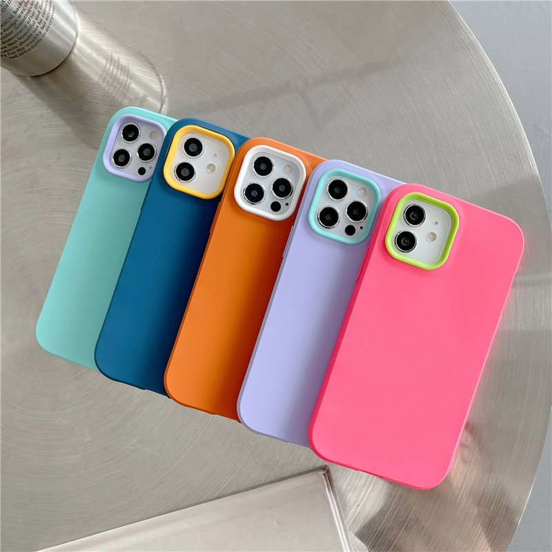 Funda de silicona color sólido resistente a caídas