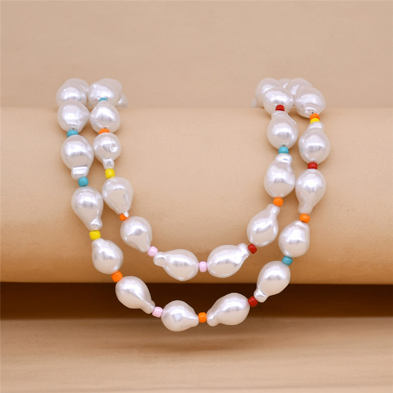Vintage Special-shaped Baroque Pearl Choker Clavicle Chain Color