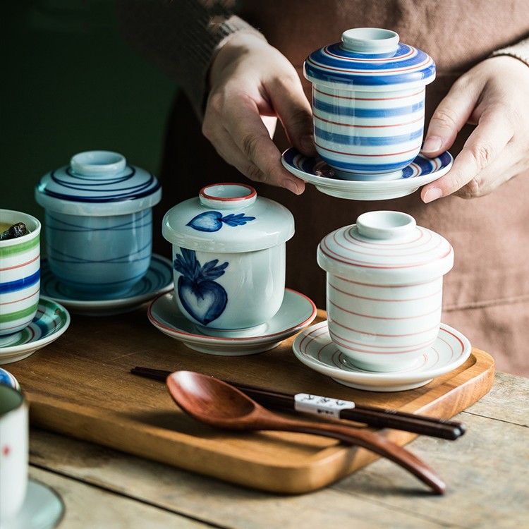 Title 3, Japanese Ceramic Soup Cup With Lid