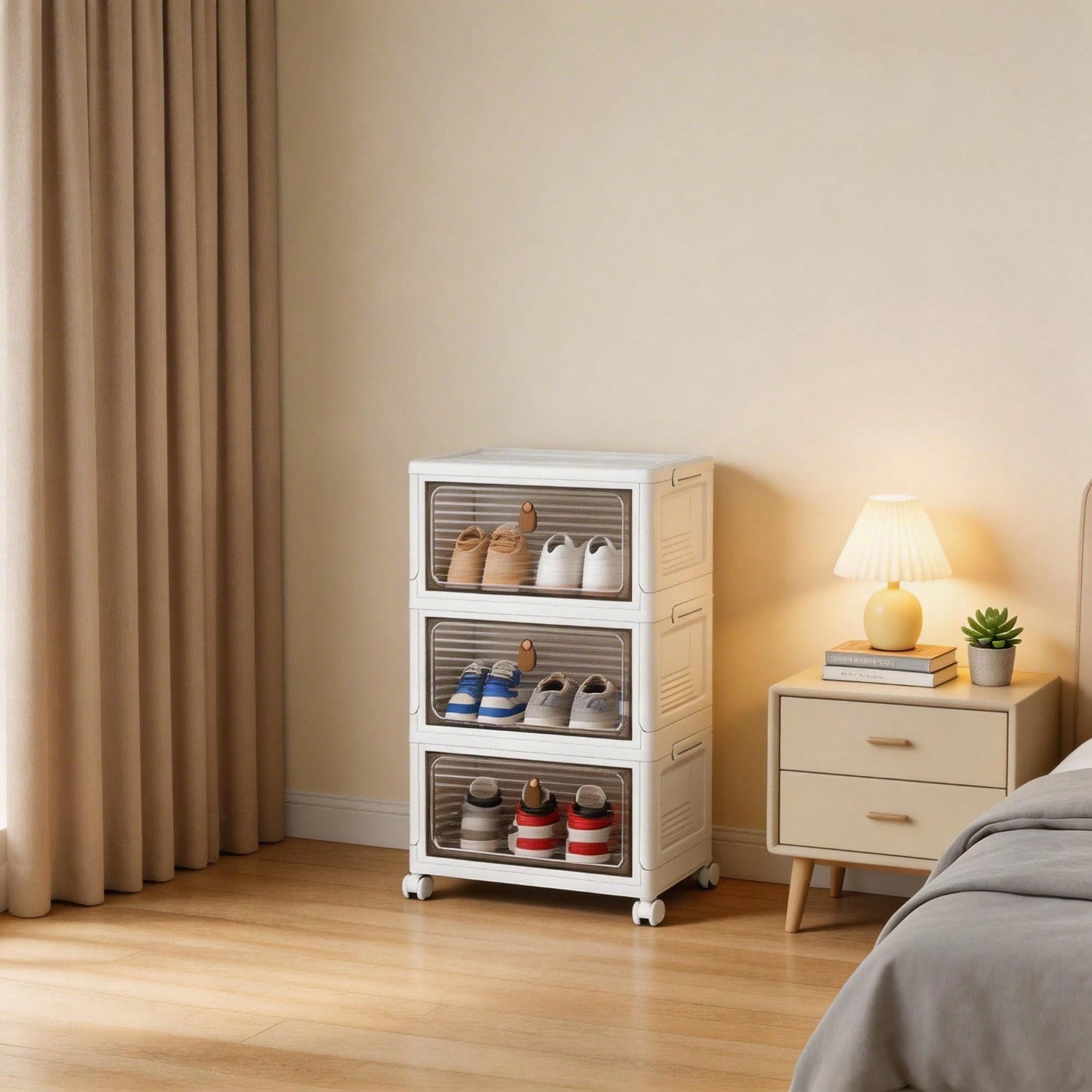 Clear Stackable Shoe Storage Box