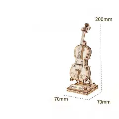 Ruodang Ruolai Wooden DIY Toy 3D Jigsaw Puzzle Piano Tower Ferris Wheel Model Birthday Gift - Cello - View 1