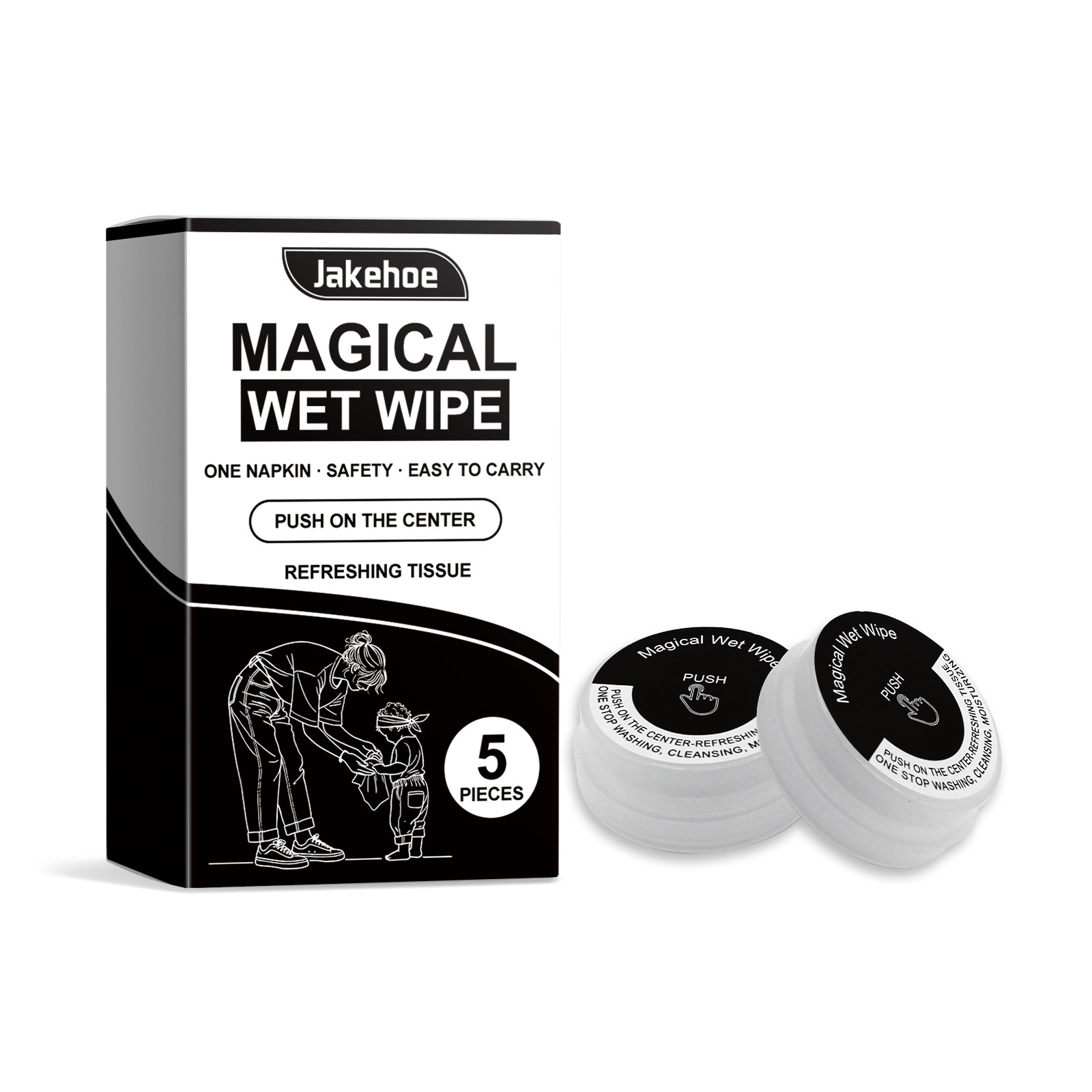Jakehoe Press Cleaning Wipes - Multi-purpose Household Cleaning Wipes, Convenient For Everyday Use And Easy To Carry.