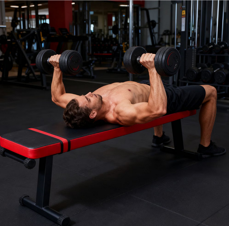 Flat Weight Bench Foldable Strength Training Exercise Home Gym Workout Fitness 4